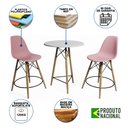 Ver imagem 2 de Conjunto Bistrô Eames Eiffel Mesa Branca com 2 Banquetas Rosas de Madeira