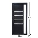 Ver imagem 3 de Porta Pivotante de Alumínio 210 X 120cm com Friso e Visor 30 Direita Esquadrias Bergamo