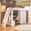 Ver imagem 6 de Cama Alta Beliche Office Adulto com Escrivaninha e Roupeiro Vivace Branco