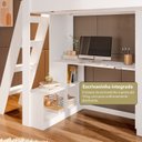 Ver mais imagens de Cama Alta Beliche Office Adulto com Escrivaninha e Roupeiro Vivace Branco