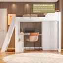 Ver imagem 7 de Cama Alta Beliche Office Adulto com Escrivaninha e Roupeiro Vivace Branco