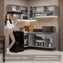 Ver imagem 6 de Armário de Cozinha Completa de Canto Suspenso 325cm Cinza Nice Madesa 02