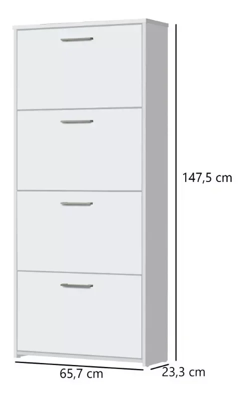 Ver imagem 3 de Sapateira Organizadora 4 Gavetas Carol Branco - Rede Móveis