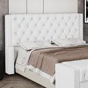 Ver imagem 2 de Cabeceira Atena para Cama Box King Size 195cm Capitonê com Frame Corino Branco - Desk Design