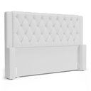 Ver imagem 1 de Cabeceira Atena para Cama Box King Size 195cm Capitonê com Frame Corino Branco - Desk Design
