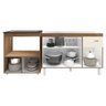 Cozinha Armário Balcão Gabinete de Pia Aline 120 Cm e Balcão Evelyn para Fogão Cooktop 5 Bocas e For - 5