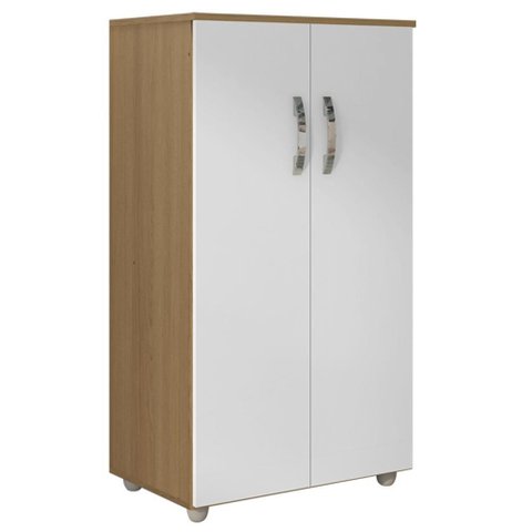 Armario Multiuso 2 Portas 111x60 Cm Rosana Amendoa Branco Reajl Moveis