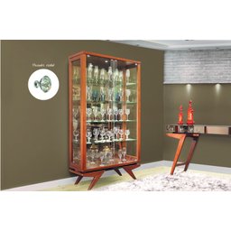 Cristaleira Moderna de Vidro e Puxadores de Cristal - Pérola - Móveis Montanhês - 2