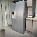 Ver imagem 2 de Vinil Adesivo Envelopamento Aço Inox Prata Escovado Alumínio Geladeira Fogão Microondas Porta 2x1mt