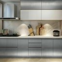 Ver imagem 3 de Vinil Adesivo Envelopamento Aço Inox Prata Escovado Alumínio Geladeira Fogão Microondas Porta 2x1mt