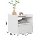 Ver imagem 4 de Mesa Cabeceira Suspensa Quarto Minerva Branco