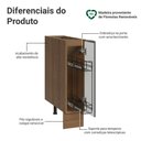 Ver imagem 4 de Balcão Porta-temperos 20cm 1 Porta (sem Tampo) Rustic/branco Veludo Lux Madesa