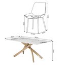 Ver imagem 3 de Conjunto Mesa de Jantar Lara 180cm Cerâmica Base Aço Carbono Bronze com 8 Cadeiras Linho - Bege