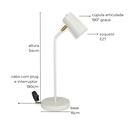 Ver imagem 3 de Luminária de Mesa Abajur Clara Branco