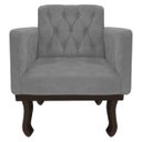 Ver imagem 6 de Kit Diva Recamier Diana 185cm Lado Esquerdo e 02 Poltronas Classic Suede Cinza - ADJ Decor