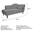 Ver imagem 3 de Kit Diva Recamier Diana 185cm Lado Esquerdo e 02 Poltronas Classic Suede Cinza - ADJ Decor