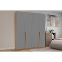 Ver imagem 1 de Guarda Roupa Casal 4 Portas e 4 Gavetas Porto Freijo/cinza - Politorno