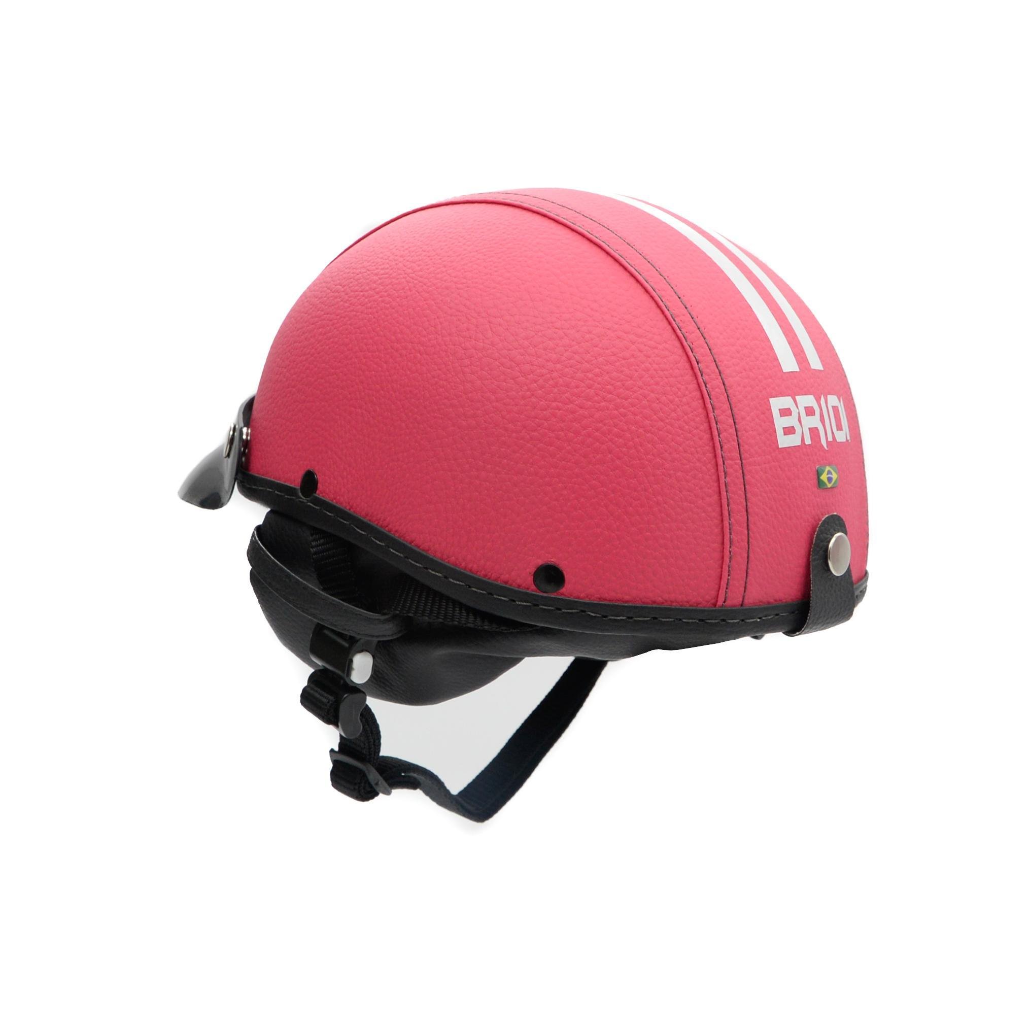 Capacete Coquinho Scooter Moto Elétrica Bike Couro Rosa - 3