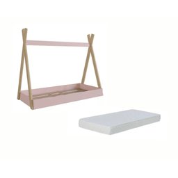 Cama Infantil Cabana Quarto da Criança Montessoriana Premium Moderna Conforto com Colchão Cor Rosa - 3