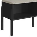 Ver imagem 5 de Banco Sapateira Estofada para Quarto Pés Madeira Arlo A10 Nero/preto - Mpozenato