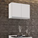 Ver imagem 2 de Kit 2 Armários Aéreo de Cozinha Lavanderia 02 Portas Eva 80 cm - D’Rossi Branco