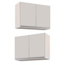 Ver imagem 1 de Kit 2 Armários Aéreo de Cozinha Lavanderia 02 Portas Eva 80 cm - D’Rossi Branco