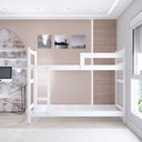 Ver imagem 6 de Beliche Aconchego 100% Mdf com Escada e Grade de Proteção Branco - Panorama Móveis