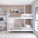 Ver imagem 2 de Beliche Aconchego 100% Mdf com Escada e Grade de Proteção Branco - Panorama Móveis