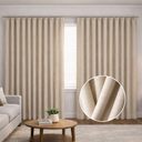 Ver imagem 2 de Cortina Tecido Linho Flamê Off White Ilhós Cromado - 2,70x2,00 Abertura Lateral