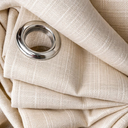 Ver imagem 3 de Cortina Tecido Linho Flamê Off White Ilhós Cromado - 2,70x2,00 Abertura Lateral