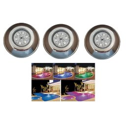 Kit 3 Refletor Spot Led Piscina Inox Prova Agua Rgb 6w Smd - 2