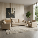 Ver imagem 1 de Kit Conjunto Sofá Living Córdoba e Duas Poltronas Tecido Linho Cru 1,80m