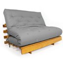 Ver imagem 1 de Sofá Cama Casal Futon Tokio Cinza Madeira Maciça Grapia Cor Natural