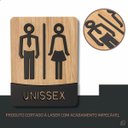 Ver imagem 2 de Placa para Banheiro Plaquinha Unissex Cor Preto
