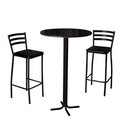 Ver imagem 5 de Conjunto Bistrô Mesa com 2 Banquetas Altas Morumbi Preto e Tampo Preto - Cor: Preto