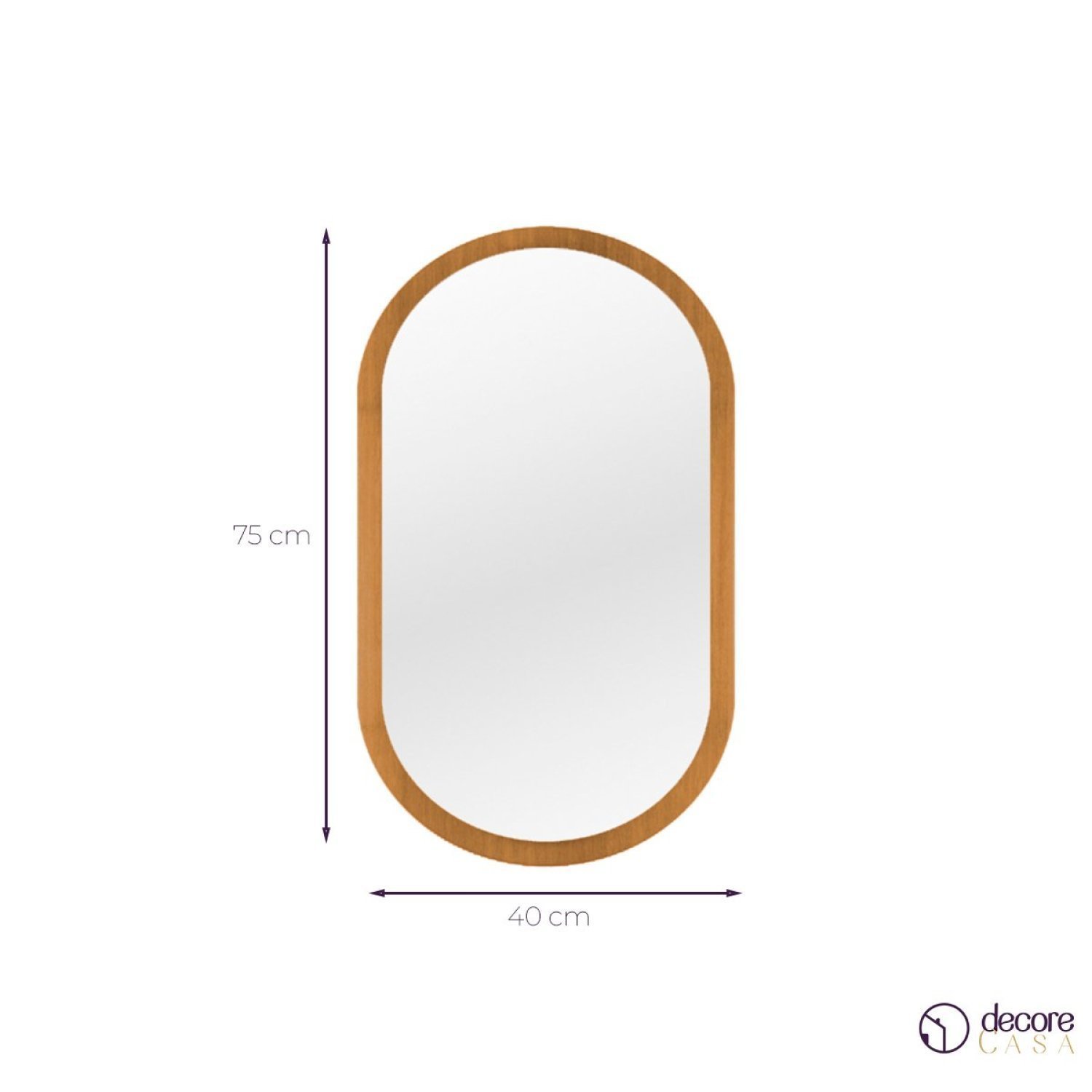 Espelho Decorativo Oval 75x40 cm em MDF - 8