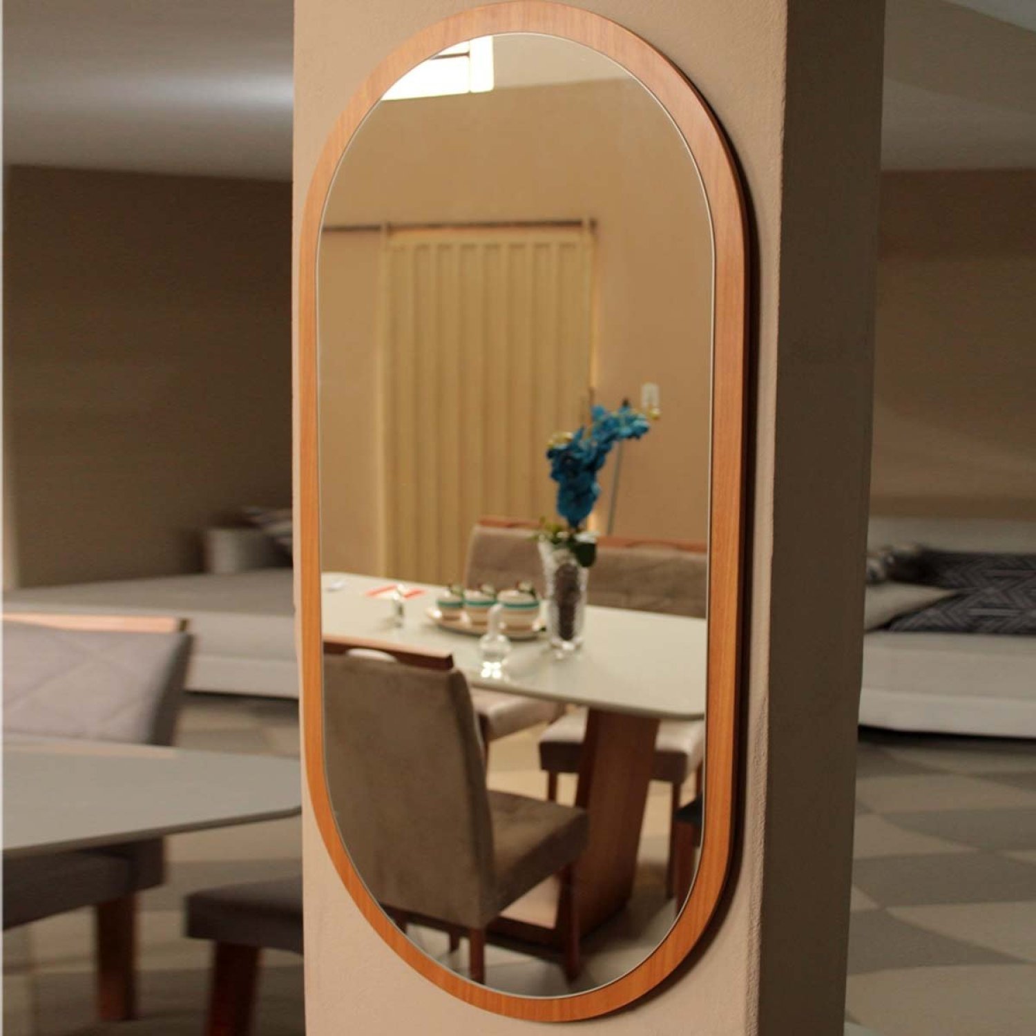 Espelho Decorativo Oval 75x40 cm em MDF - 7