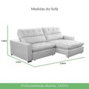 Ver imagem 6 de Sofá 2 Lugares 2,80m Retrátil Reclinável Veludo Andreia Lansofbr Cores Cinza