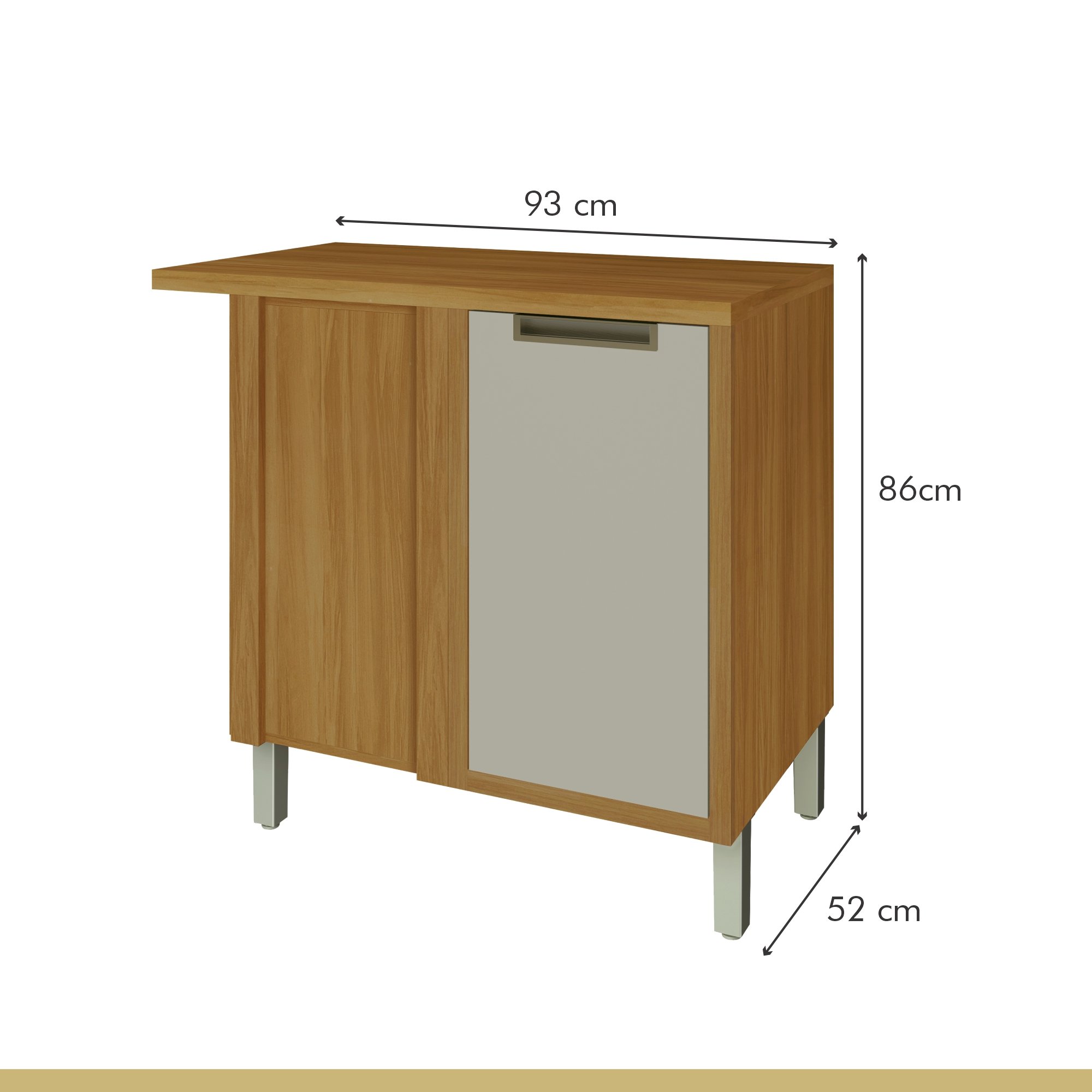 Cozinha 9 Peças Imperatriz Gourmet Ripado Canto  100% Mdf - 15