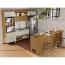 Ver imagem 1 de Cozinha 6 Peças Princesa Gourmet Ripado 100% MDF Marrom/Freijó/Offwhite