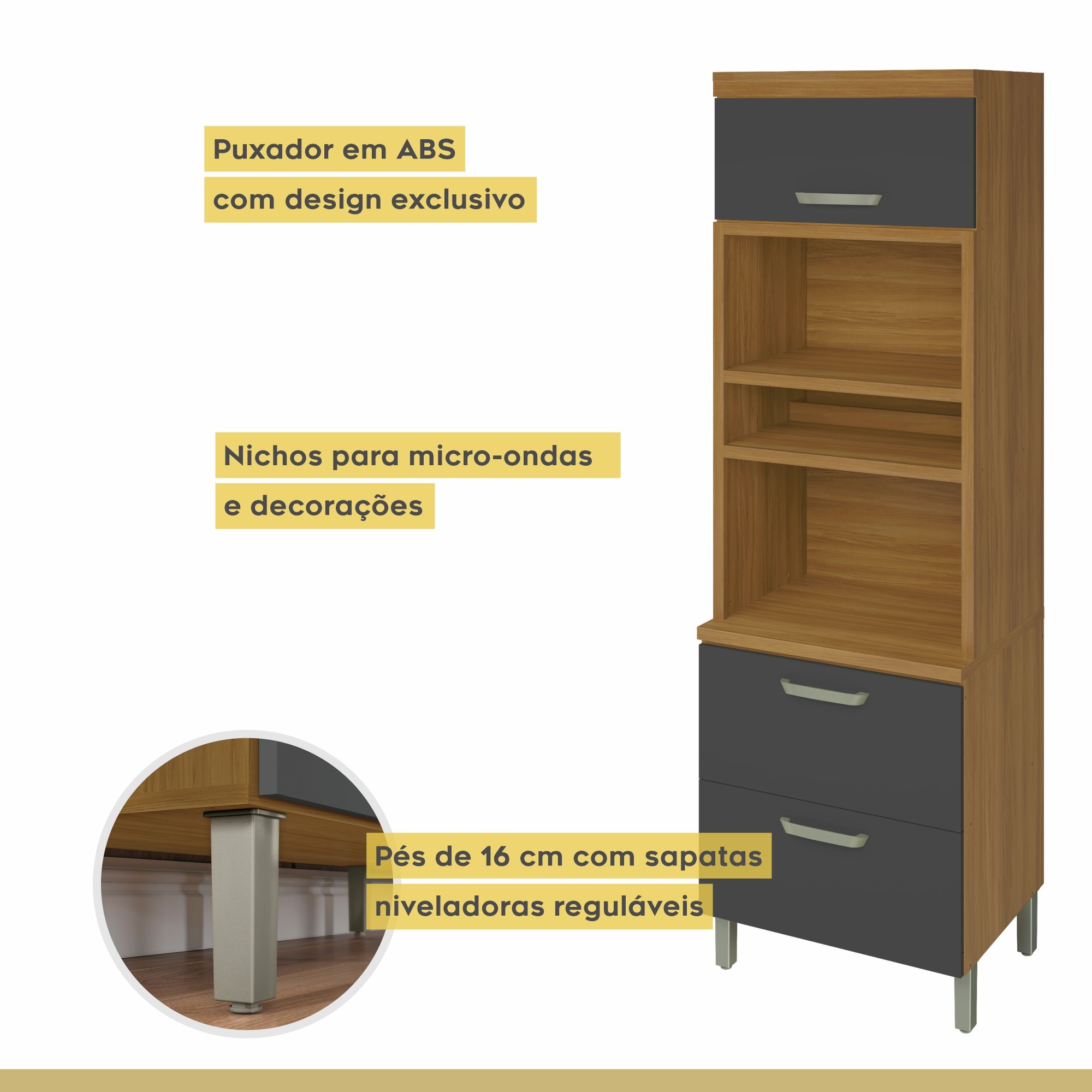 Cozinha 6 Peças Princesa Gourmet Ripado  100% Mdf - 11