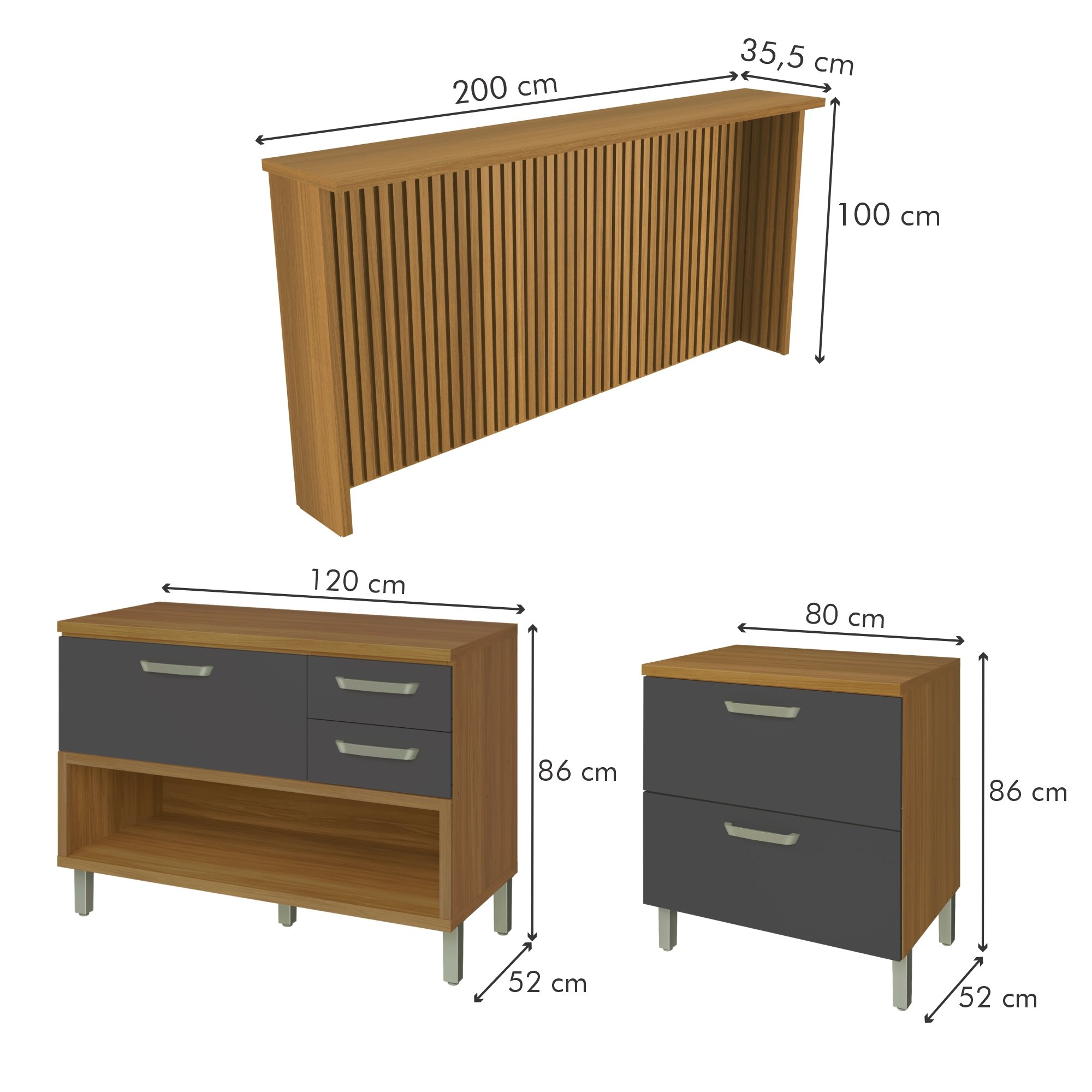 Cozinha 6 Peças Princesa Gourmet Ripado  100% Mdf - 17