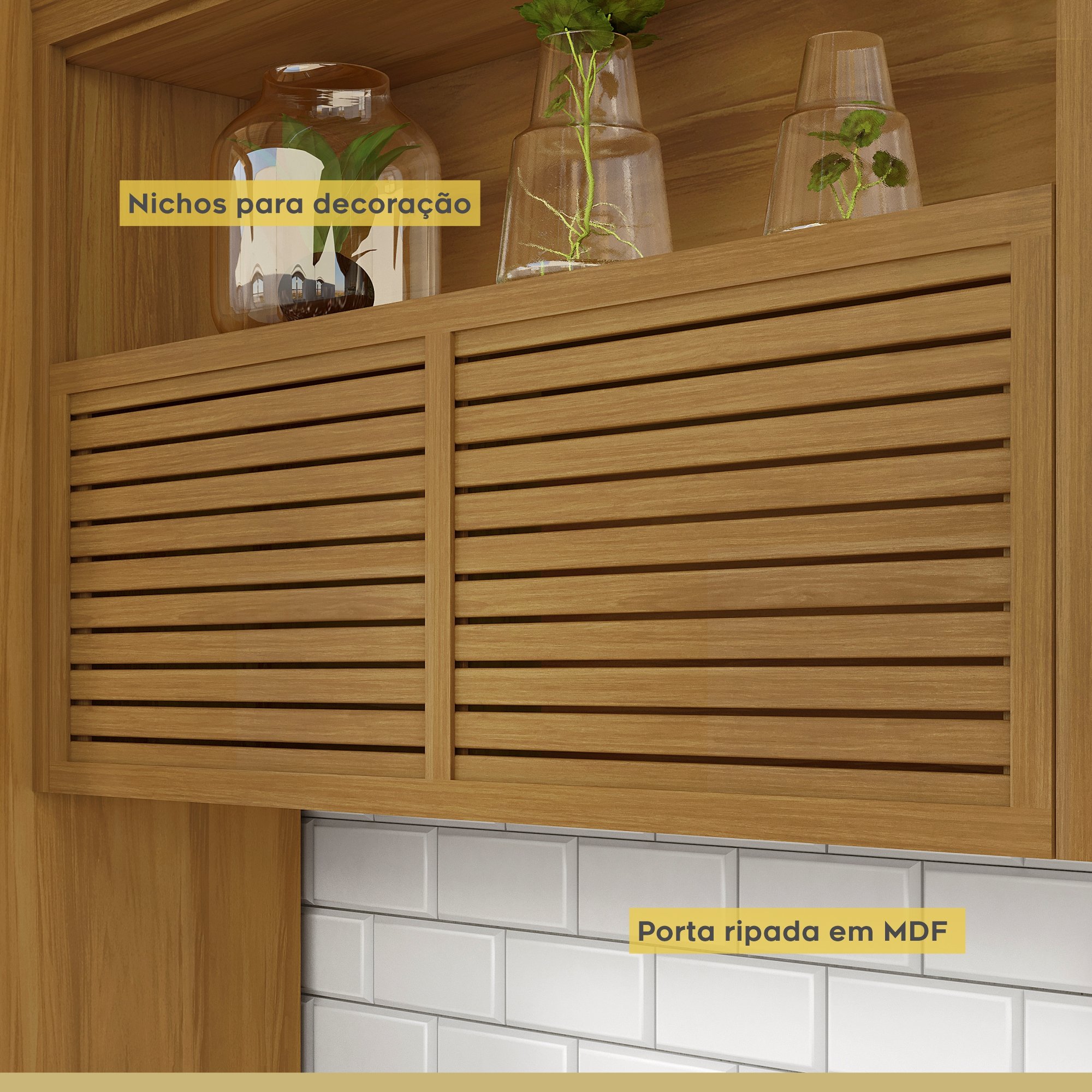 Cozinha 6 Peças Princesa Gourmet Ripado  100% Mdf - 4