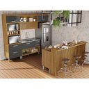 Ver imagem 1 de Cozinha 6 Peças Princesa Gourmet Ripado 100% MDF Marrom/Freijó/Grafite