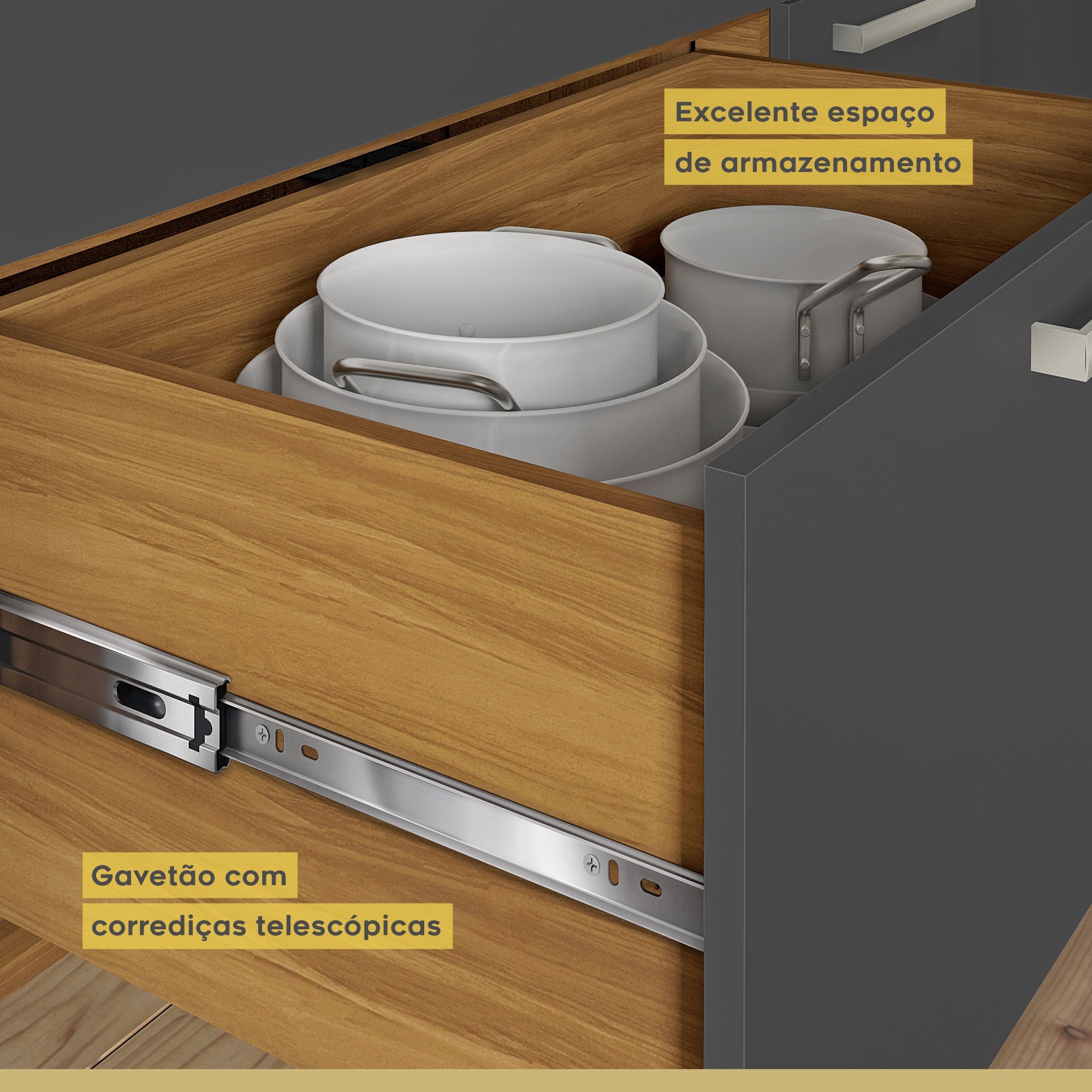 Cozinha 6 Peças Princesa Gourmet Ripado  100% Mdf - 12