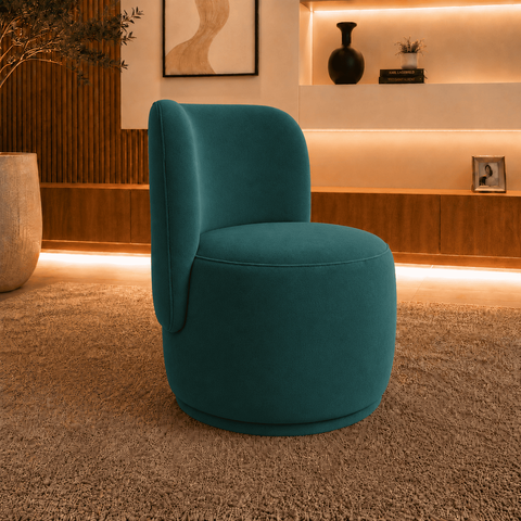 Poltrona Decorativa Bia Orgânica Suede Recepção Sala Estar Quarto