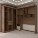 Ver imagem 6 de Guarda-roupa Casal Modulado Fortaleza 7 Portas 4 Gavetas Jatoba/areia - Panorama Móveis