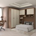 Ver imagem 3 de Guarda-roupa Casal Modulado Fortaleza 7 Portas 4 Gavetas Jatoba/areia - Panorama Móveis