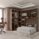 Ver imagem 5 de Guarda-roupa Casal Modulado Fortaleza 7 Portas 4 Gavetas Jatoba/areia - Panorama Móveis