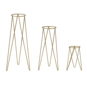 Kit 3 Suportes Tripé de Chão para Vasos de Plantas e Flores - 30cm 45cm 60cm - Ferro